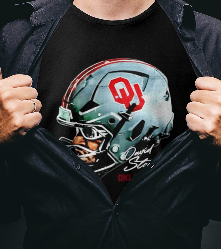 David Stone Oklahoma Sooners NCAA Football OU Helmet T-Shirt