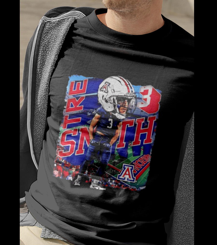 Tre Smith 3 Arizona Wildcats NCAA Football Caricature T-Shirt