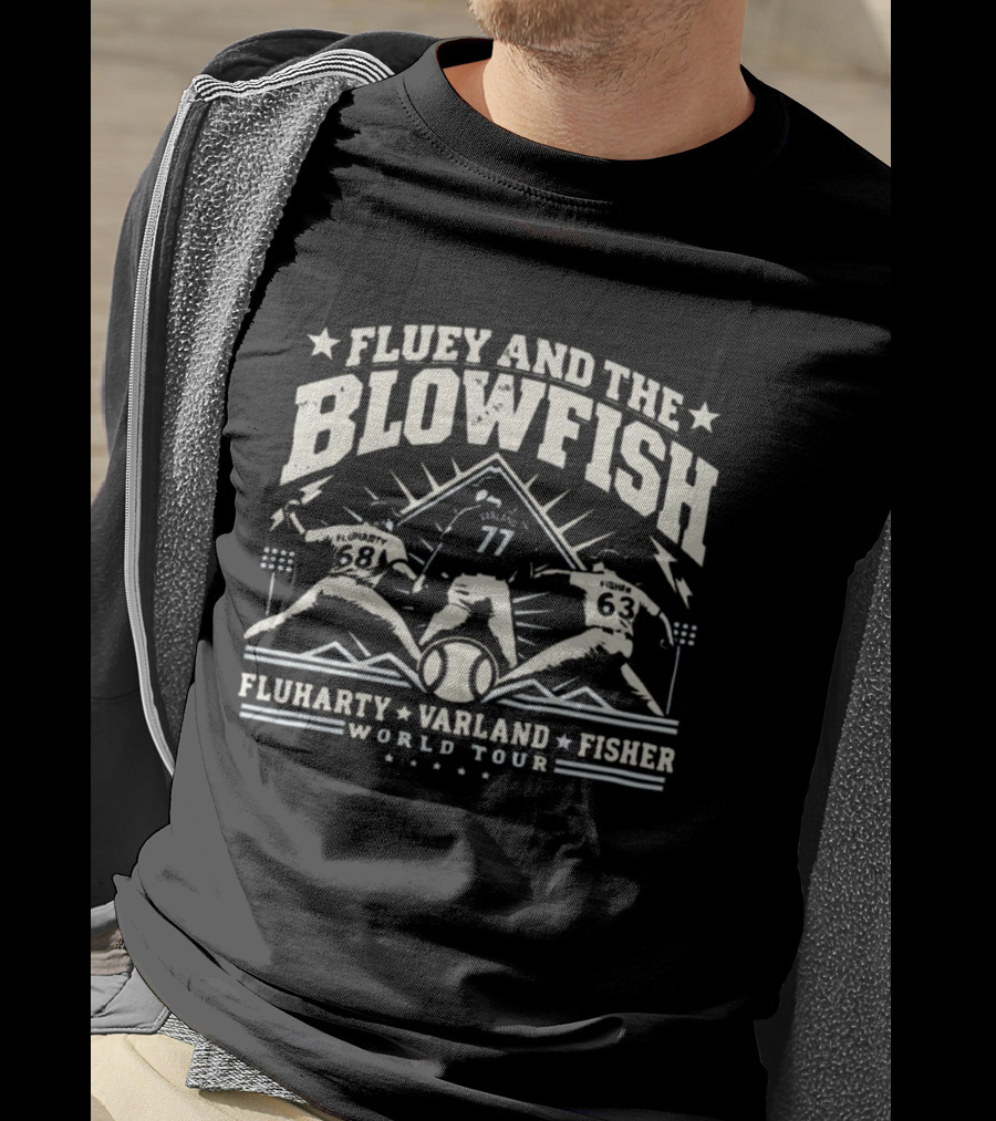 Fluey And The Blowfish Fluharty Varland Fisher World Tour T-Shirt