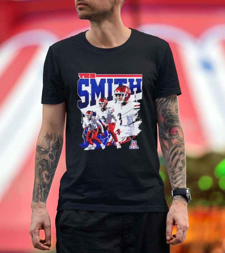 Tre Smith 3 Arizona Wildcats NCAA Football Player T-Shirt