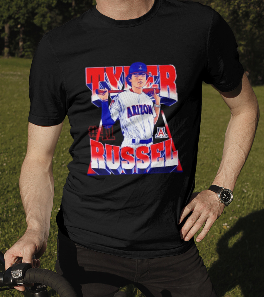 Tyler Russell #41 Arizona Wildcats NCAA Baseball Player T-Shirt