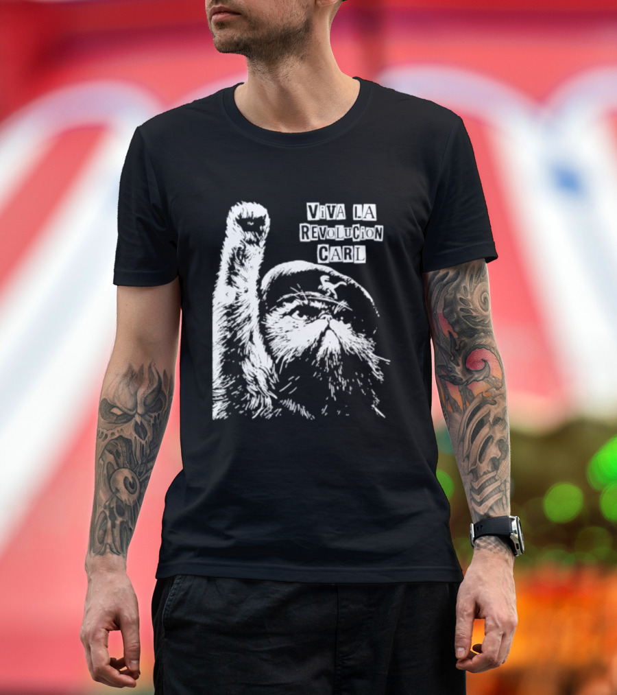 Viva La Revolucion Carl Cat Che Guevara T-Shirt
