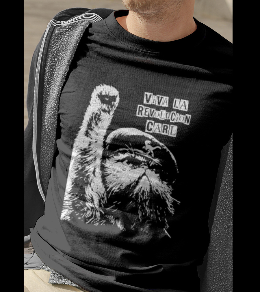 Viva La Revolucion Carl Cat Che Guevara T-Shirt