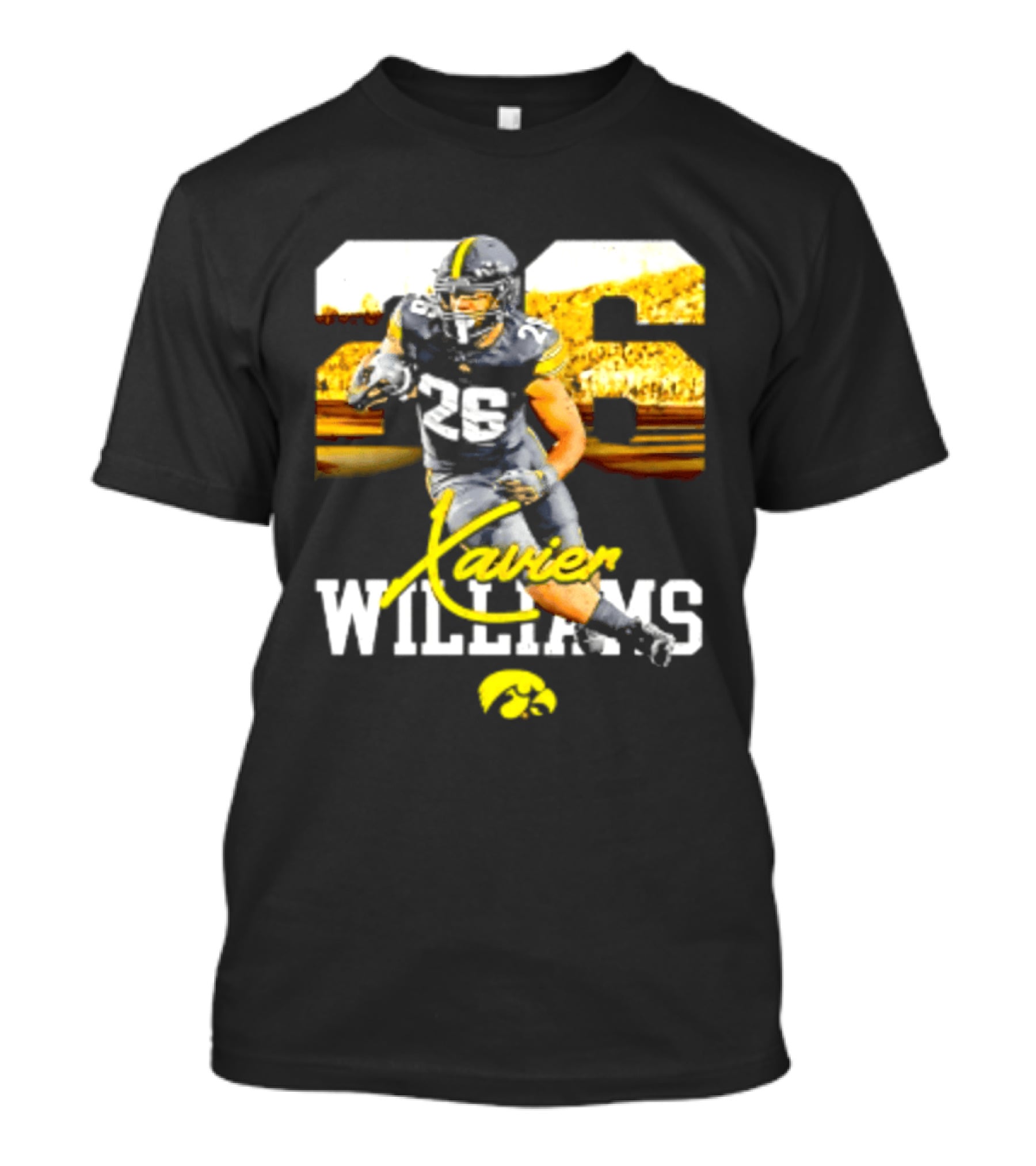 Iowa Hawkeyes Xavier Williams 26 NCAA Football Player Number T-Shirt