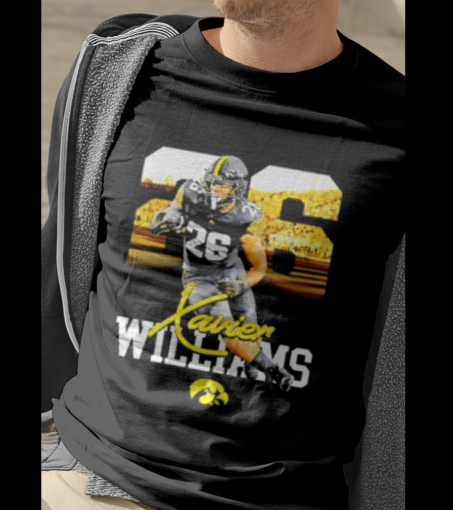 Iowa Hawkeyes Xavier Williams 26 NCAA Football Player Number T-Shirt