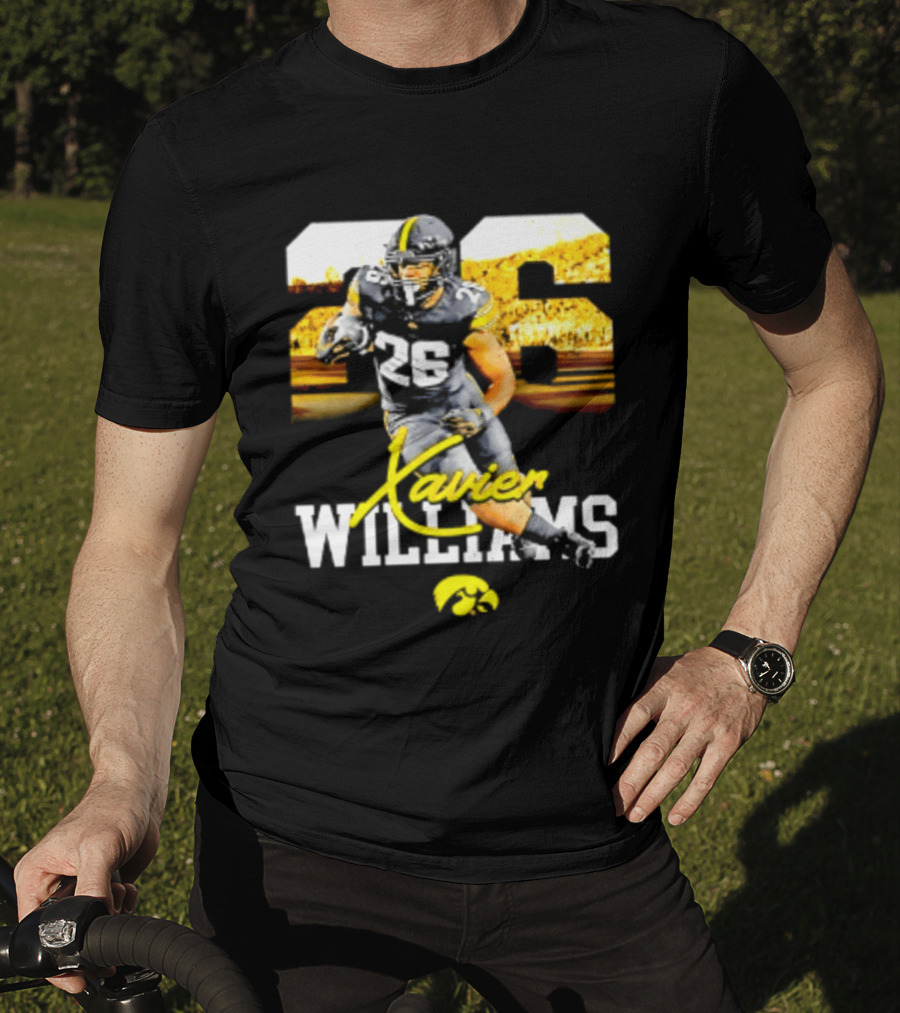 Iowa Hawkeyes Xavier Williams 26 NCAA Football Player Number T-Shirt