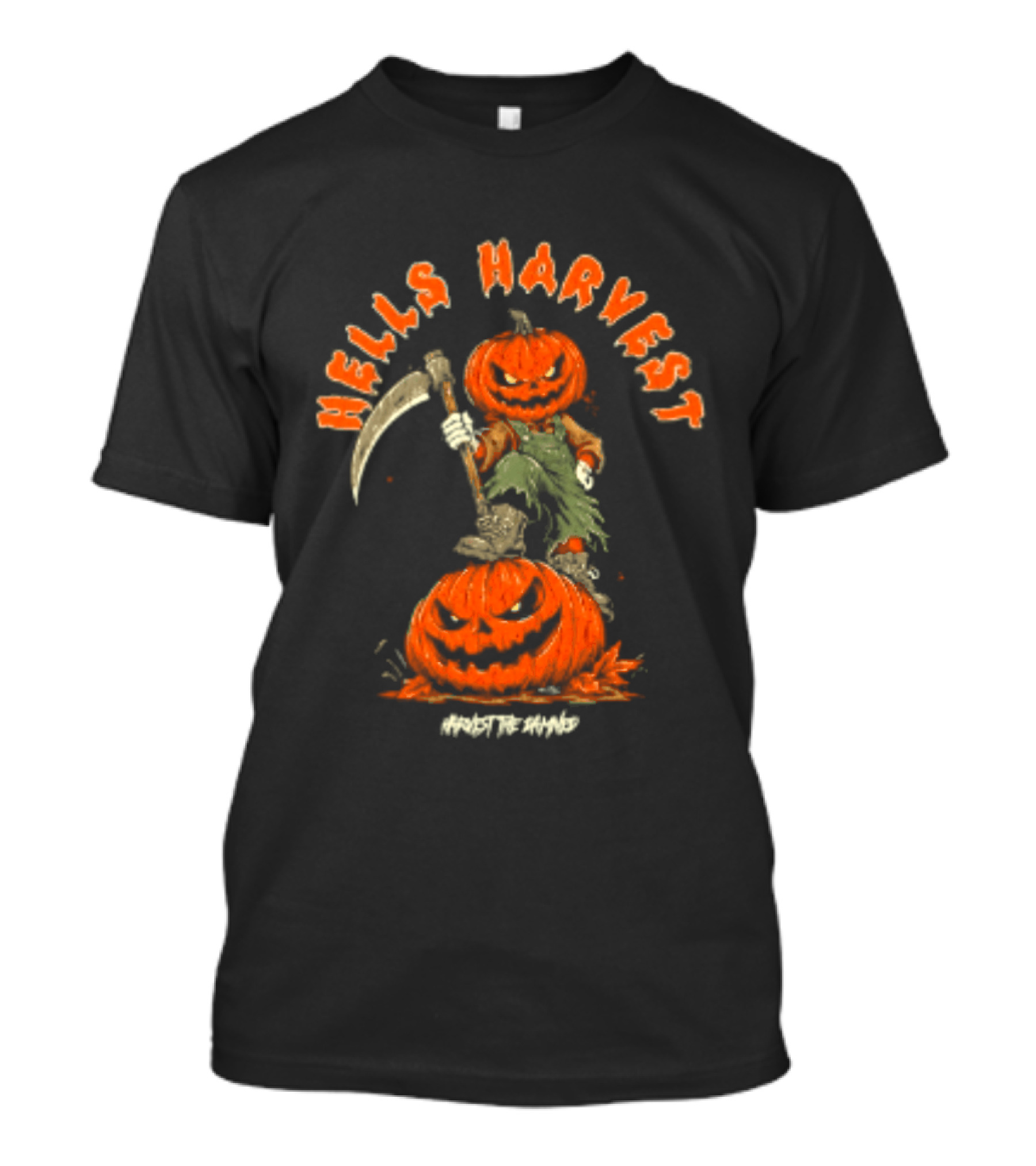 Hells Harvest Pumpkin Reaper Halloween Harvest The Damned T-Shirt