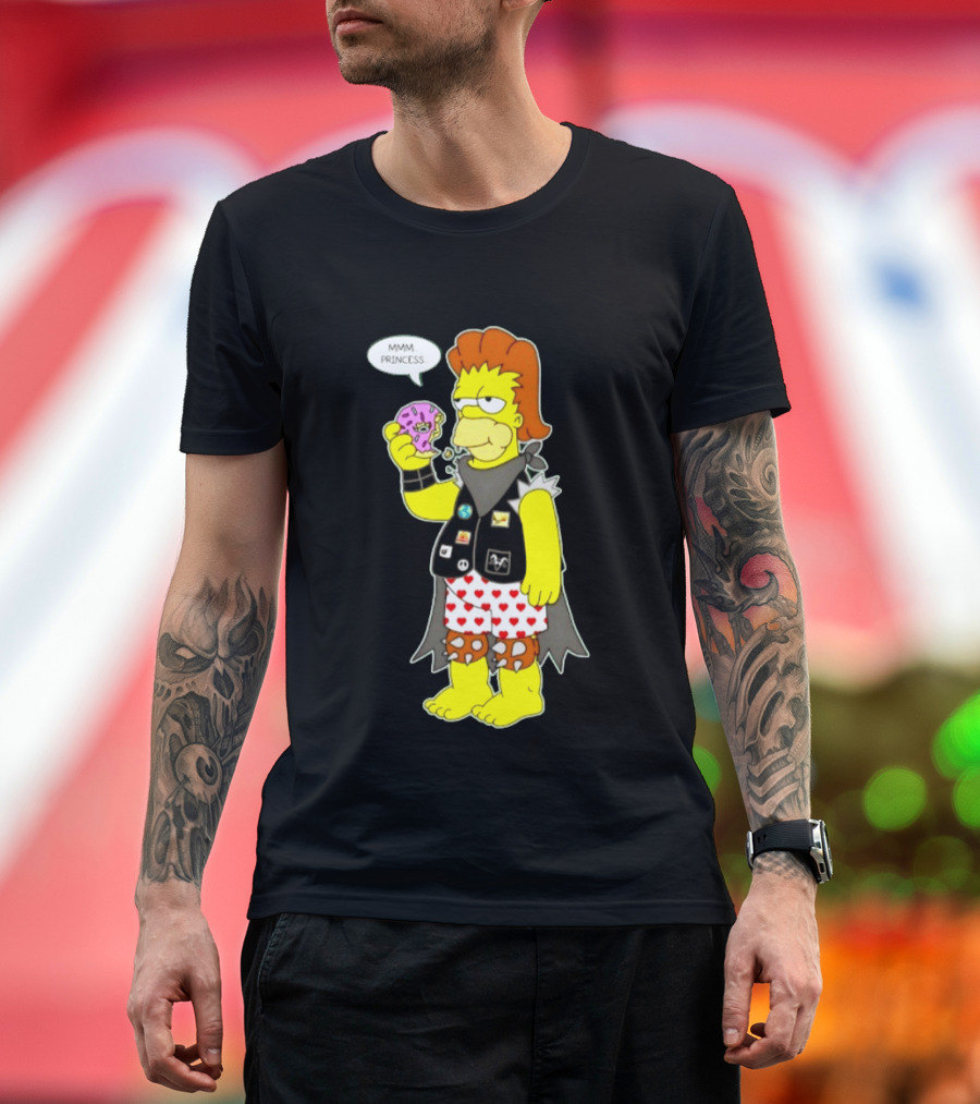 The Simpsons Homer Mmm Princess Punk Donut Eating T-Shirt