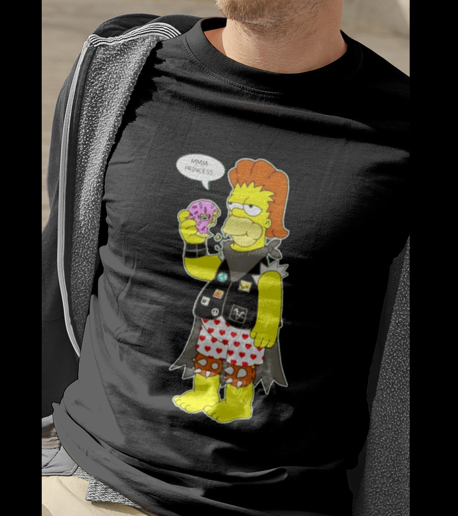 The Simpsons Homer Mmm Princess Punk Donut Eating T-Shirt