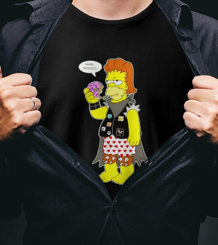The Simpsons Homer Mmm Princess Punk Donut Eating T-Shirt