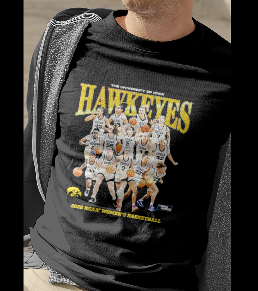 The University Of Iowa Hawkeyes 2026 NCAA Women's Basketball Team Players T-Shirt