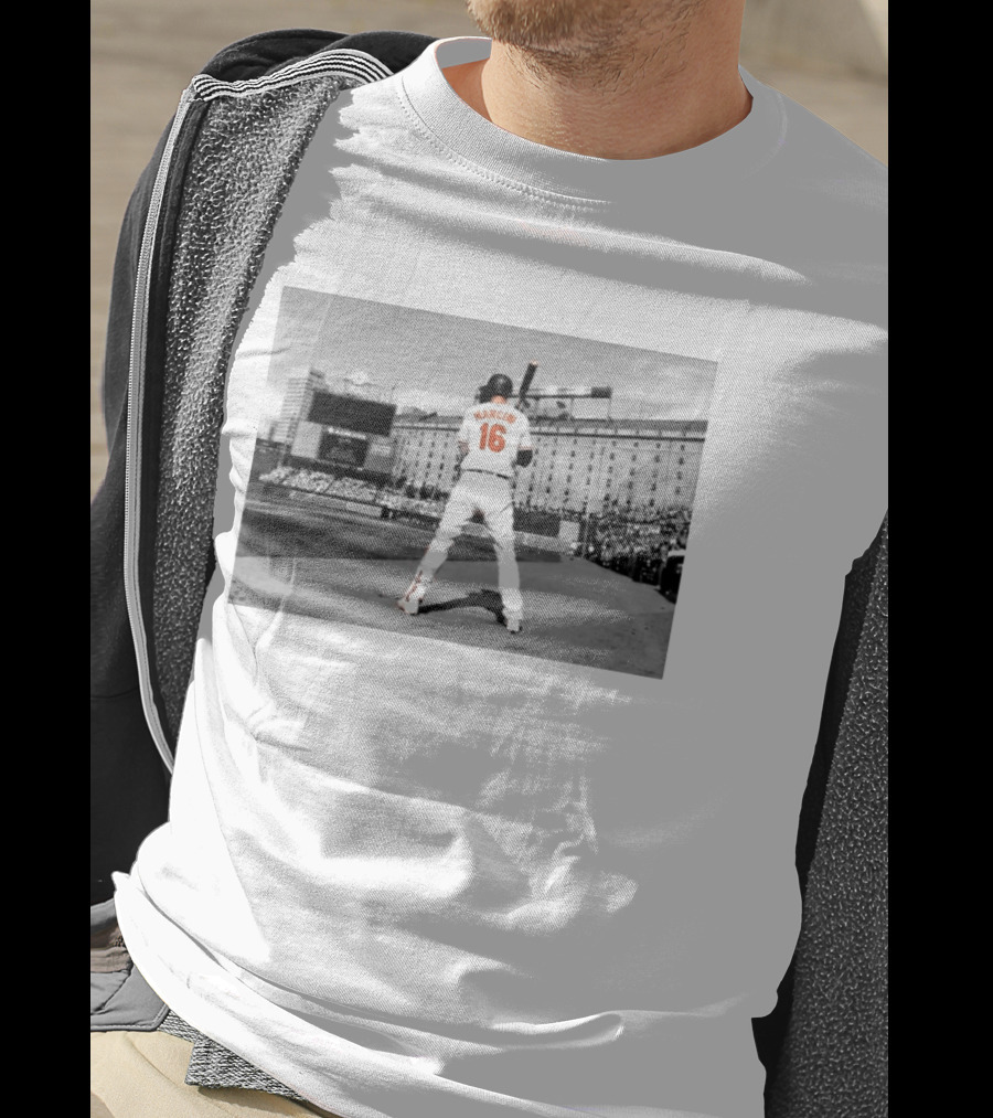 2026 Orioles Trey Mancini Retirement Number 16 Baseball Stadium Scene T-Shirt