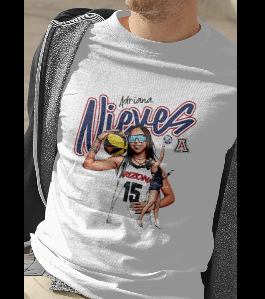 Adriana Nieves 15 Arizona Wildcats Beach Volleyball NCAA Player T-Shirt