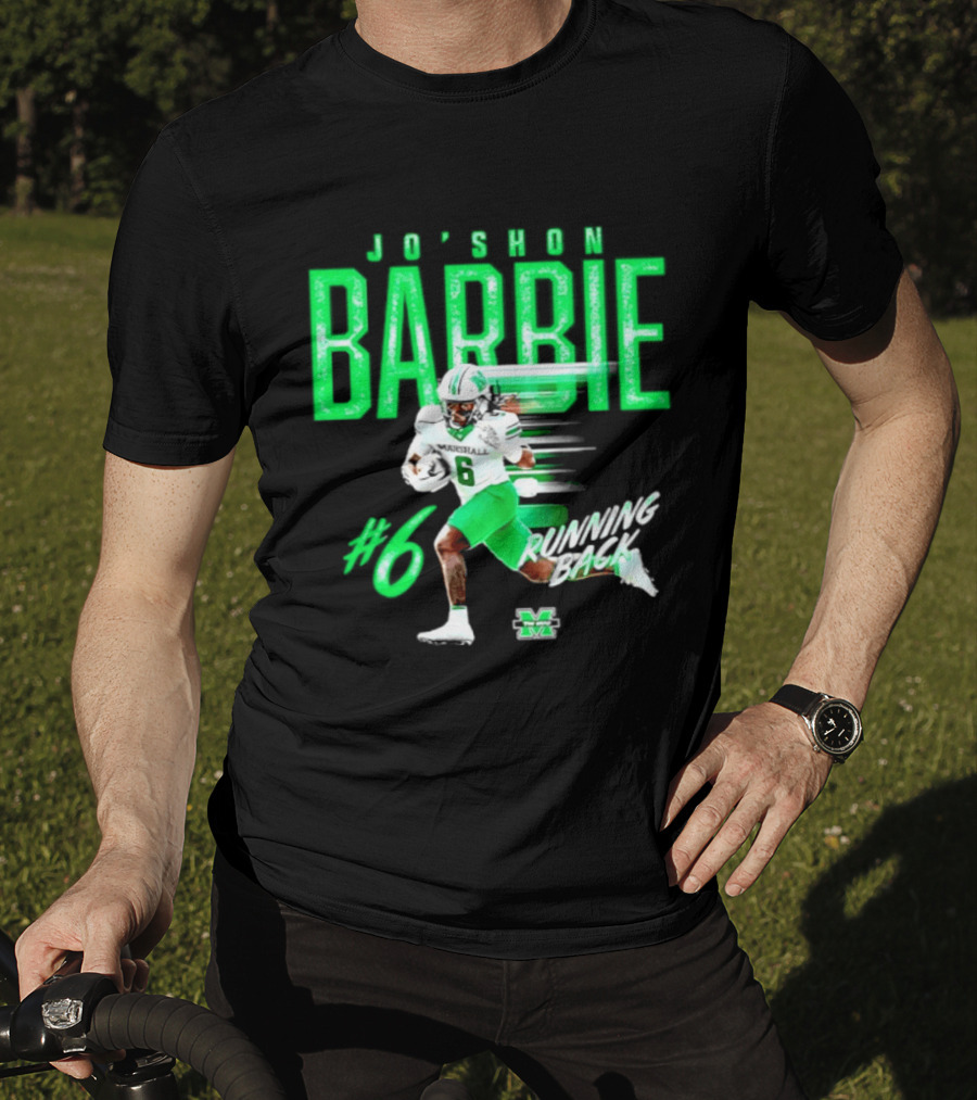 Jo'shon Barbie 6 Marshall Thundering Herd Running Back NCAA Football Player T-Shirt