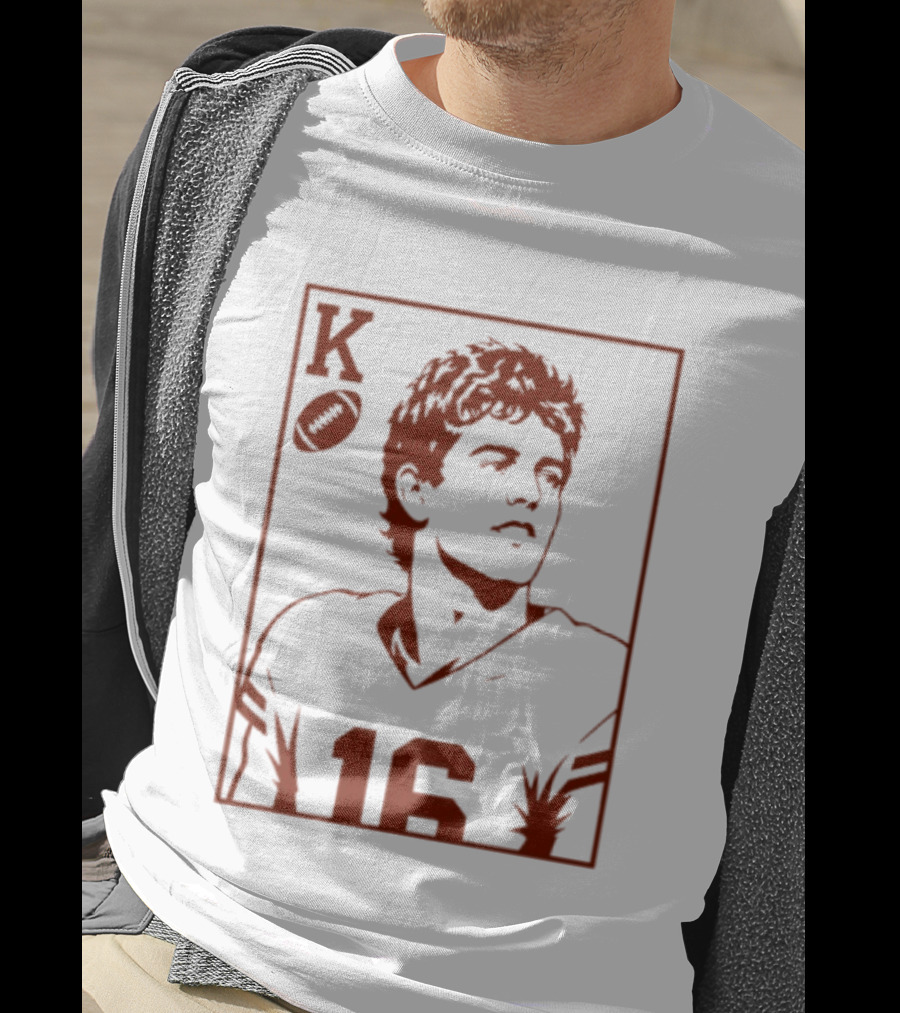 Arch Manning Texas Longhorns Quarterback King Of Hearts Playing Card 16 T-Shirt