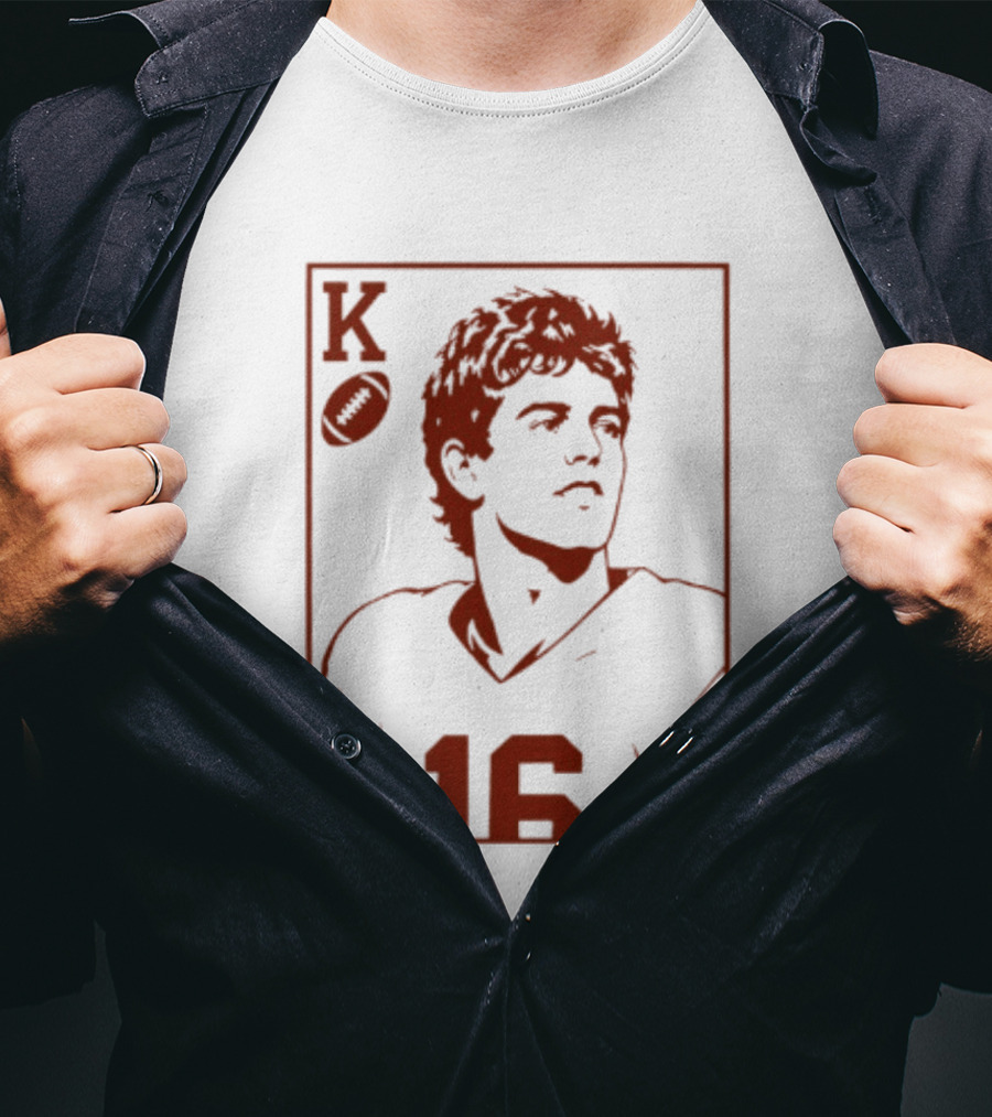 Arch Manning Texas Longhorns Quarterback King Of Hearts Playing Card 16 T-Shirt