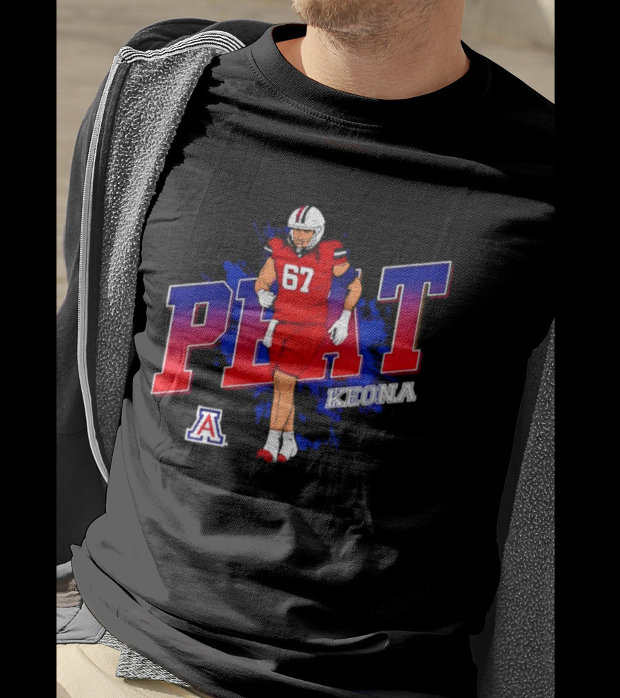 Arizona Wildcats Keona Peat 67 NCAA Football Player Caricature T-Shirt
