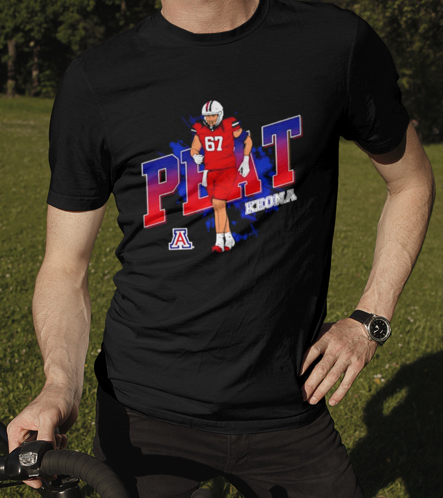 Arizona Wildcats Keona Peat 67 NCAA Football Player Caricature T-Shirt