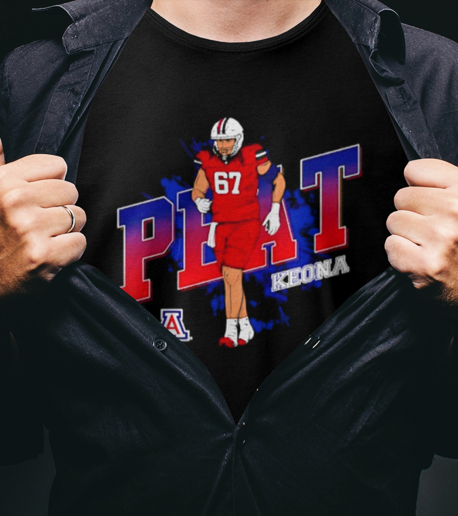 Arizona Wildcats Keona Peat 67 NCAA Football Player Caricature T-Shirt