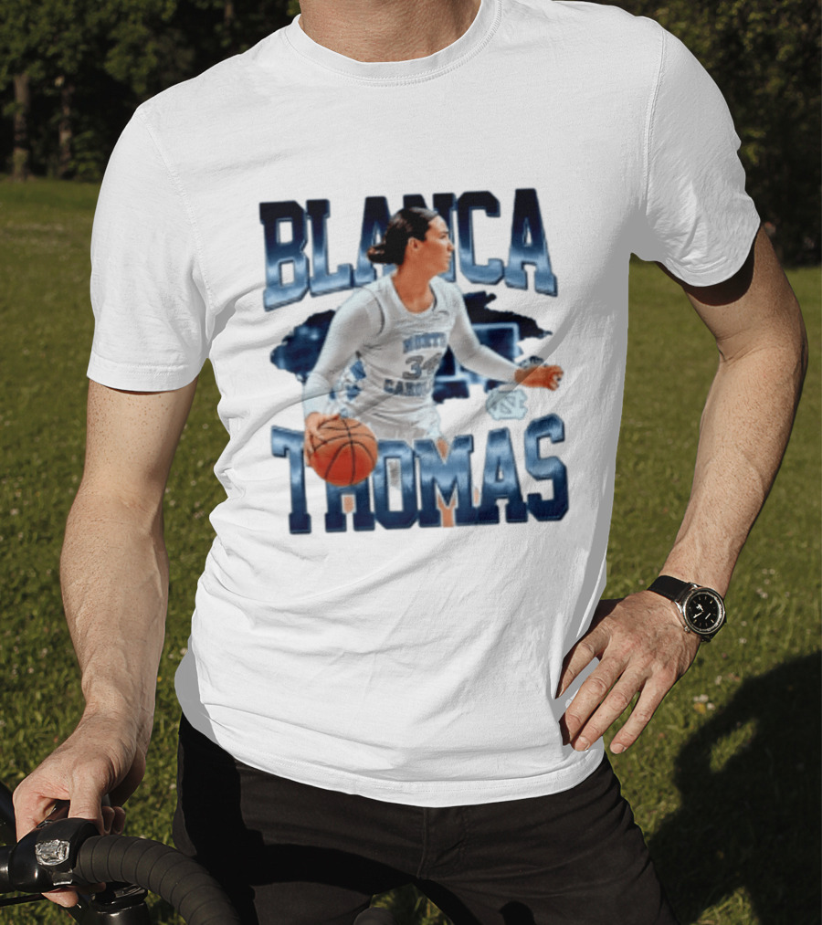 Blanca Thomas 34 North Carolina Tar Heels NCAA Women's Basketball Player T-Shirt