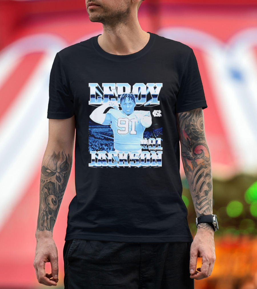 Leroy Jackson 91 North Carolina Tar Heels NCAA Football Player T-Shirt