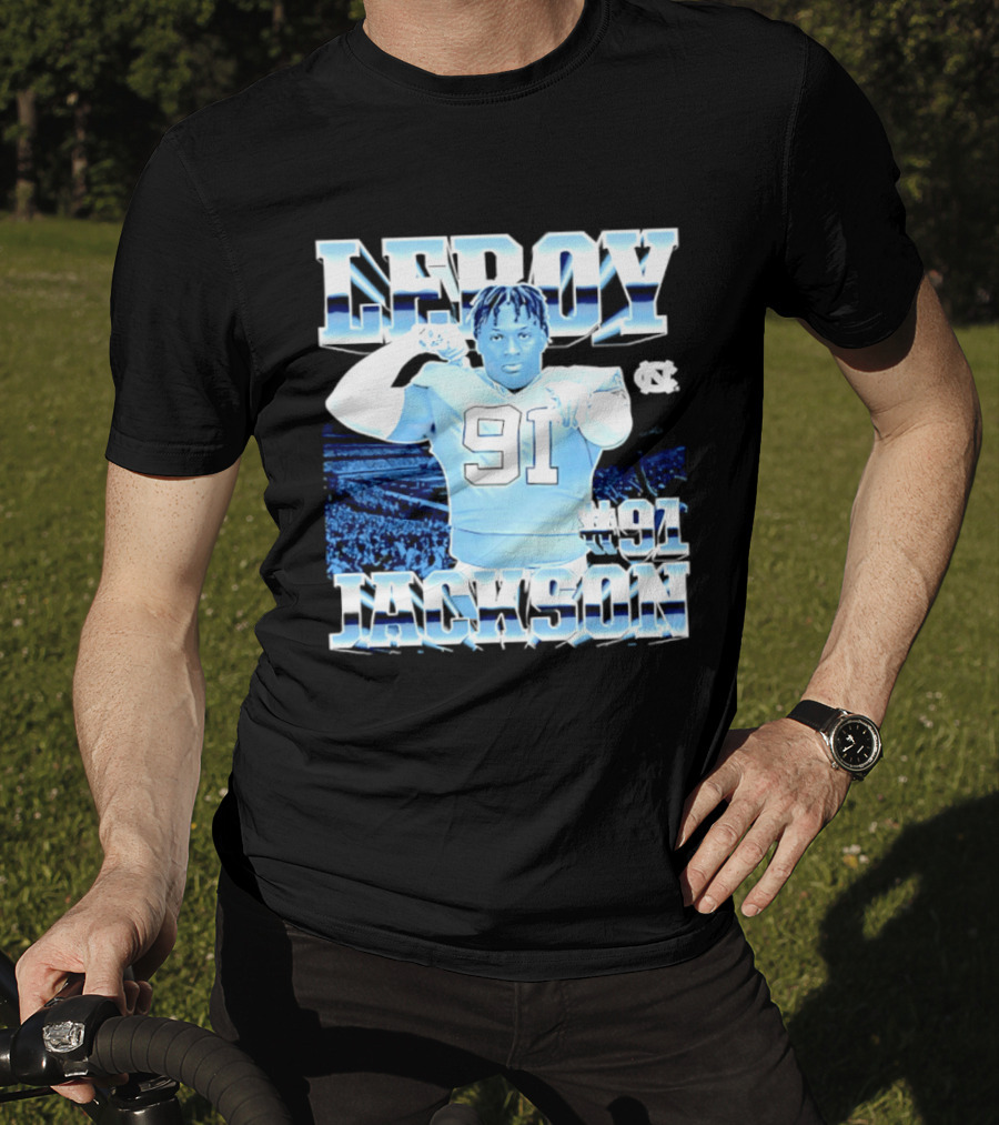 Leroy Jackson 91 North Carolina Tar Heels NCAA Football Player T-Shirt