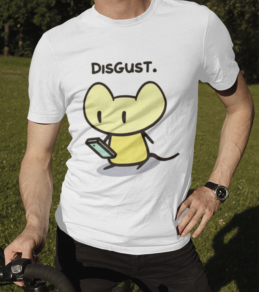 Disgust Mouse With Phone Vintage Humor T-Shirt