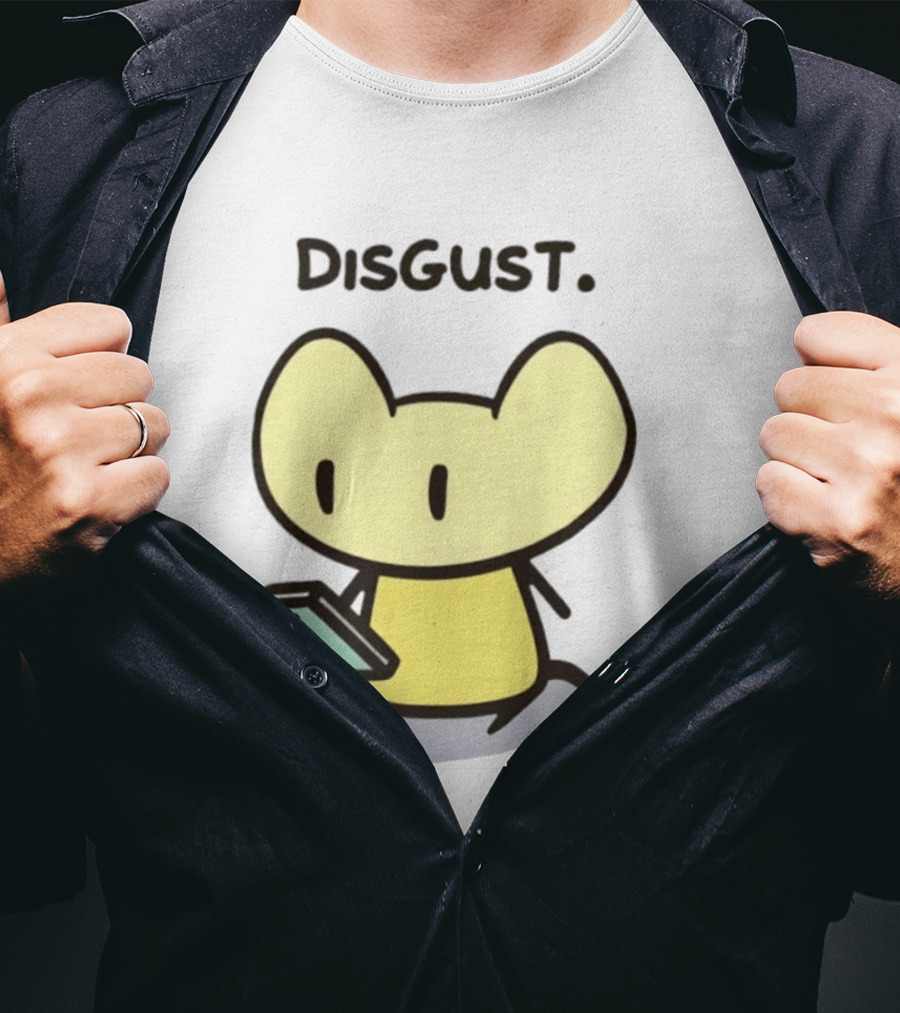 Disgust Mouse With Phone Vintage Humor T-Shirt