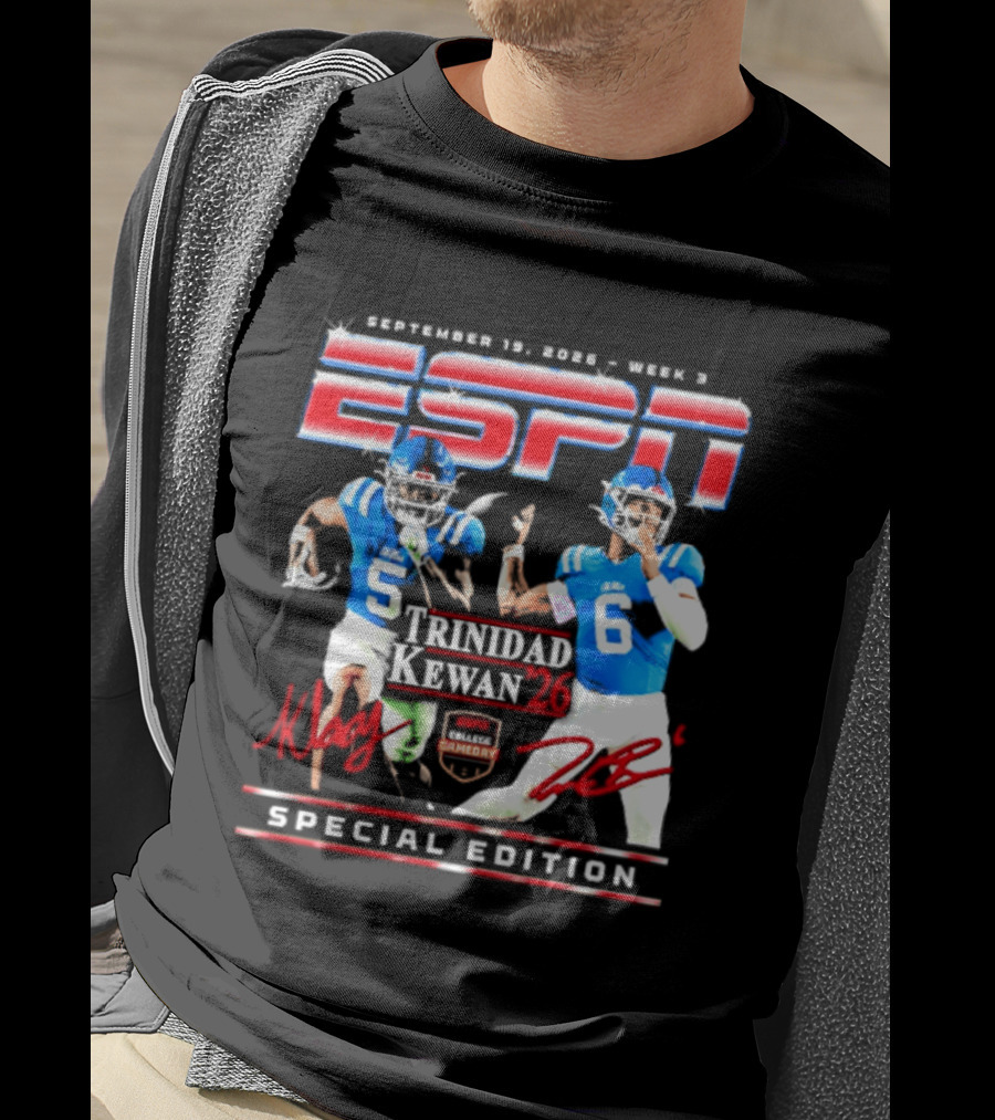 September 16 2023 ESPN Week 3 Trinidad Kewan Ole Miss Special Edition T-Shirt