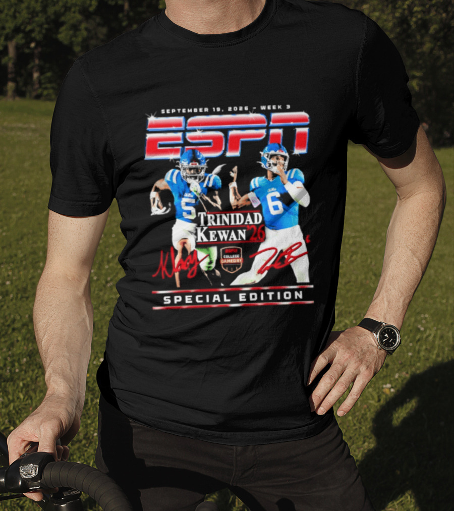September 16 2023 ESPN Week 3 Trinidad Kewan Ole Miss Special Edition T-Shirt