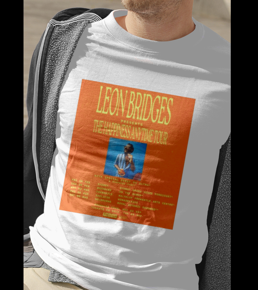 Leon Bridges Presents The Happiness Anytime Tour 2026 With Special Guests Australia Dates T-Shirt