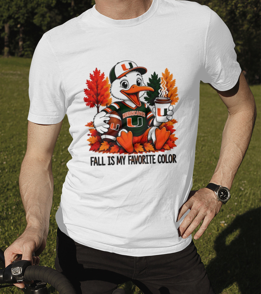 Miami Hurricanes Fall Is My Favorite Color NCAA Football T-Shirt