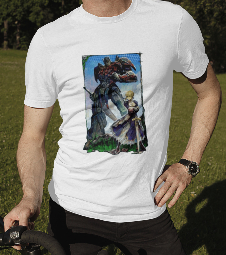 Optimus Prime Transformers With Saber Fate Stay Night Anime T-Shirt