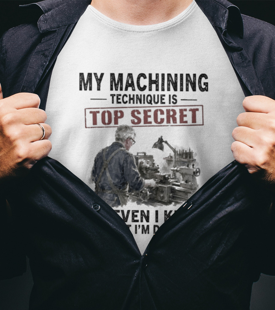 My Machining Technique Is Top Secret Not Even I Know What I'm Doing Industrial Humor T-Shirt