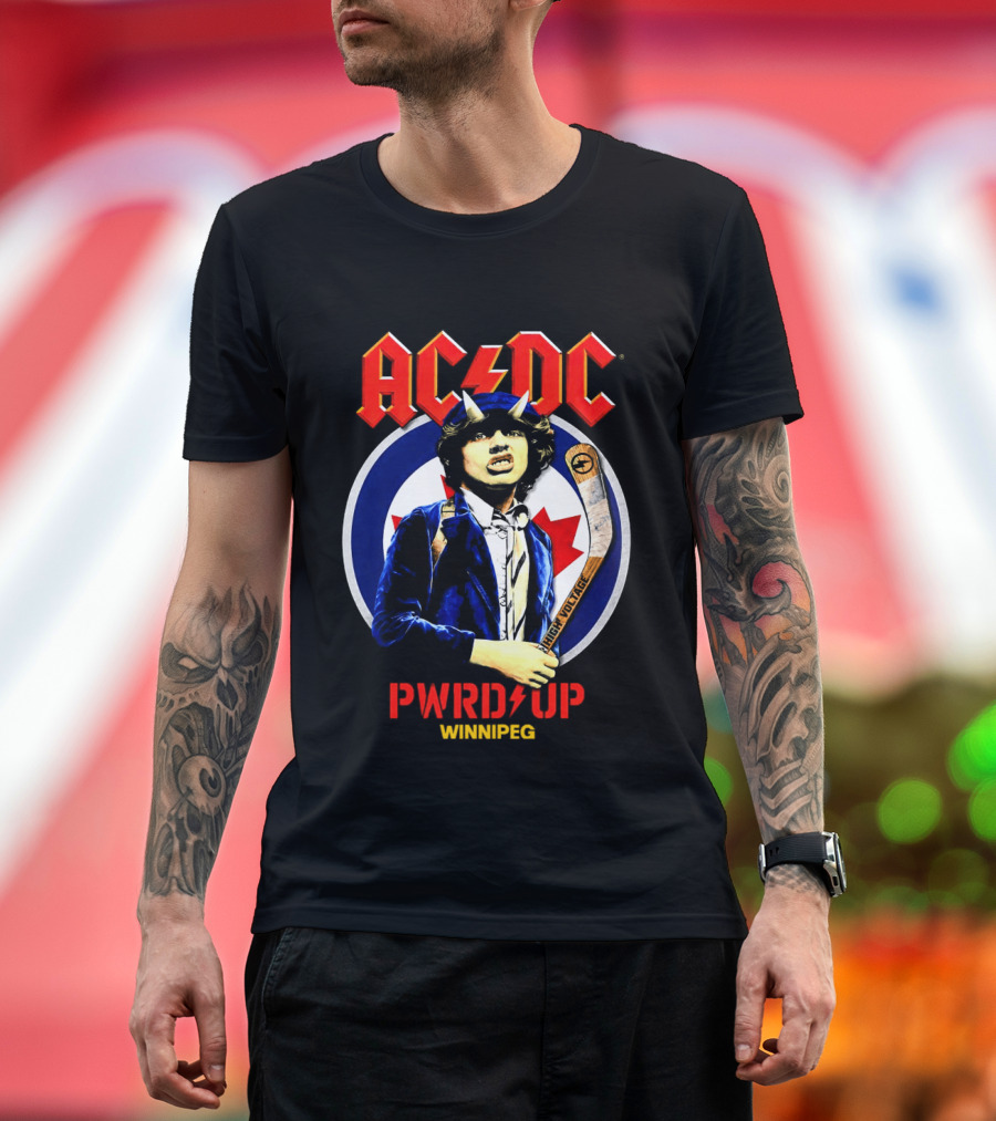 ACDC PWR Up Tour Winnipeg 2026 Hockey Theme Event T-Shirt