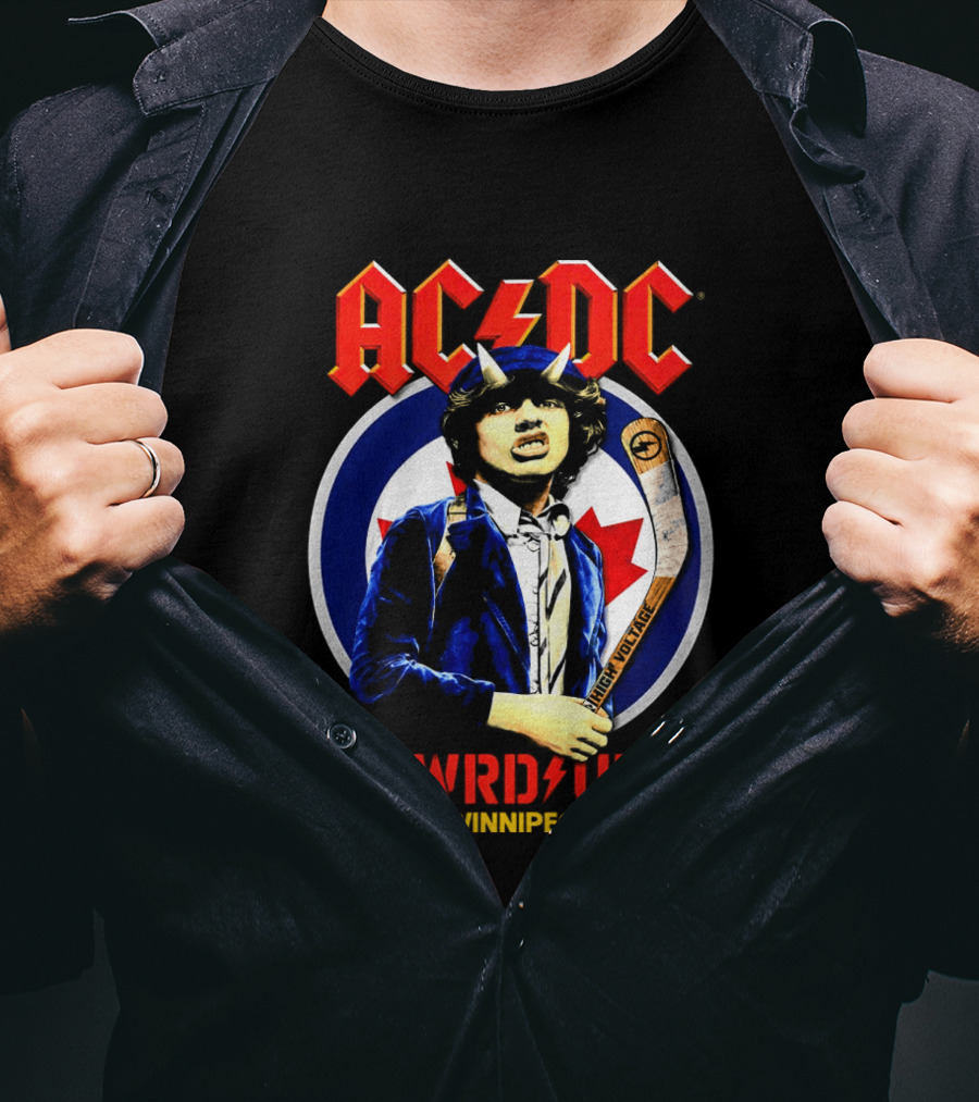 ACDC PWR Up Tour Winnipeg 2026 Hockey Theme Event T-Shirt