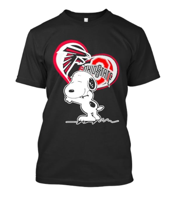 Atlanta Falcons Ohio State Buckeyes Snoopy Peanuts Heart T-Shirt