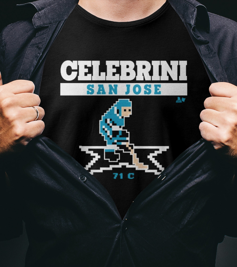 Celebrini San Jose Pixel Hockey 74 C T-Shirt