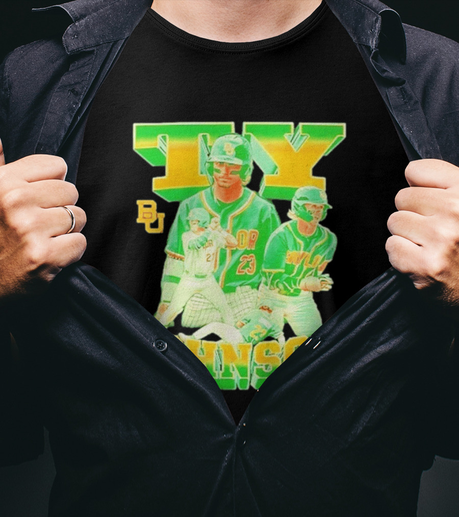 Ty Johnson Baylor Bears 23 NCAA Baseball BU T-Shirt