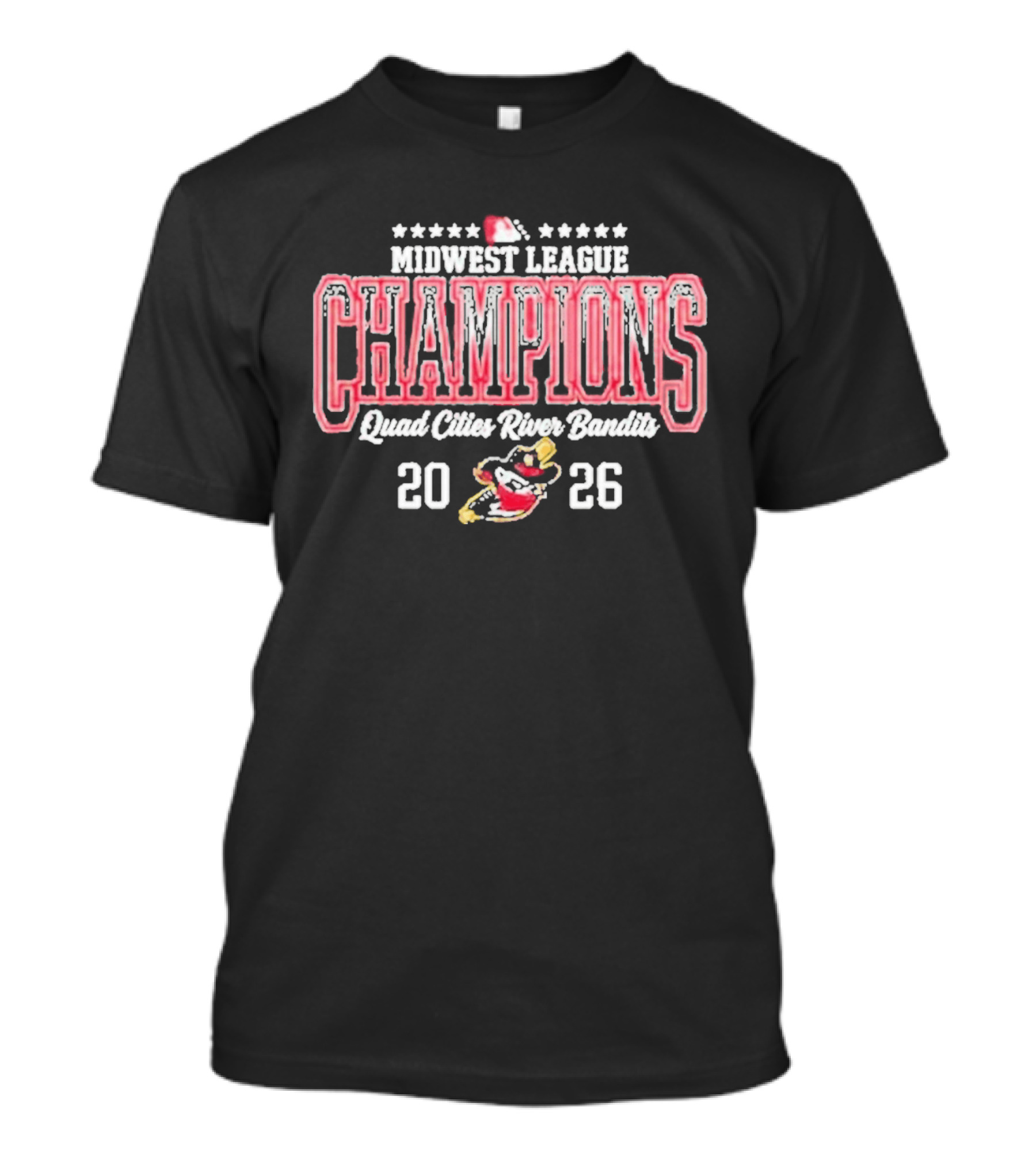 Midwest League Champions Quad Cities River Bandits 2026 T-Shirt