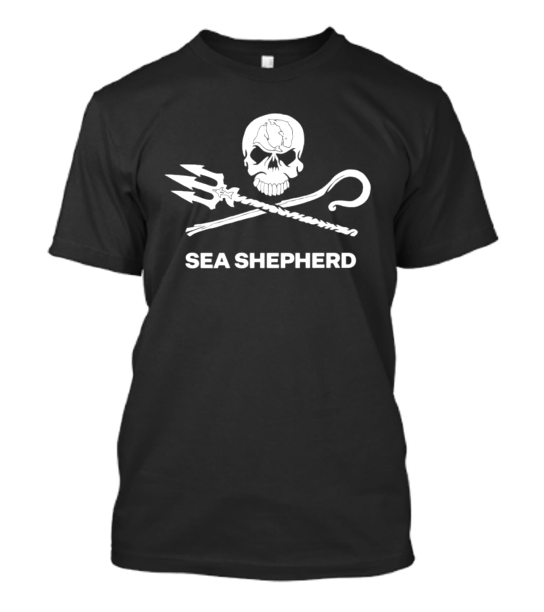 Sea Shepherd Jolly Roger Skull And Crossbones Trucker Hat T-Shirt