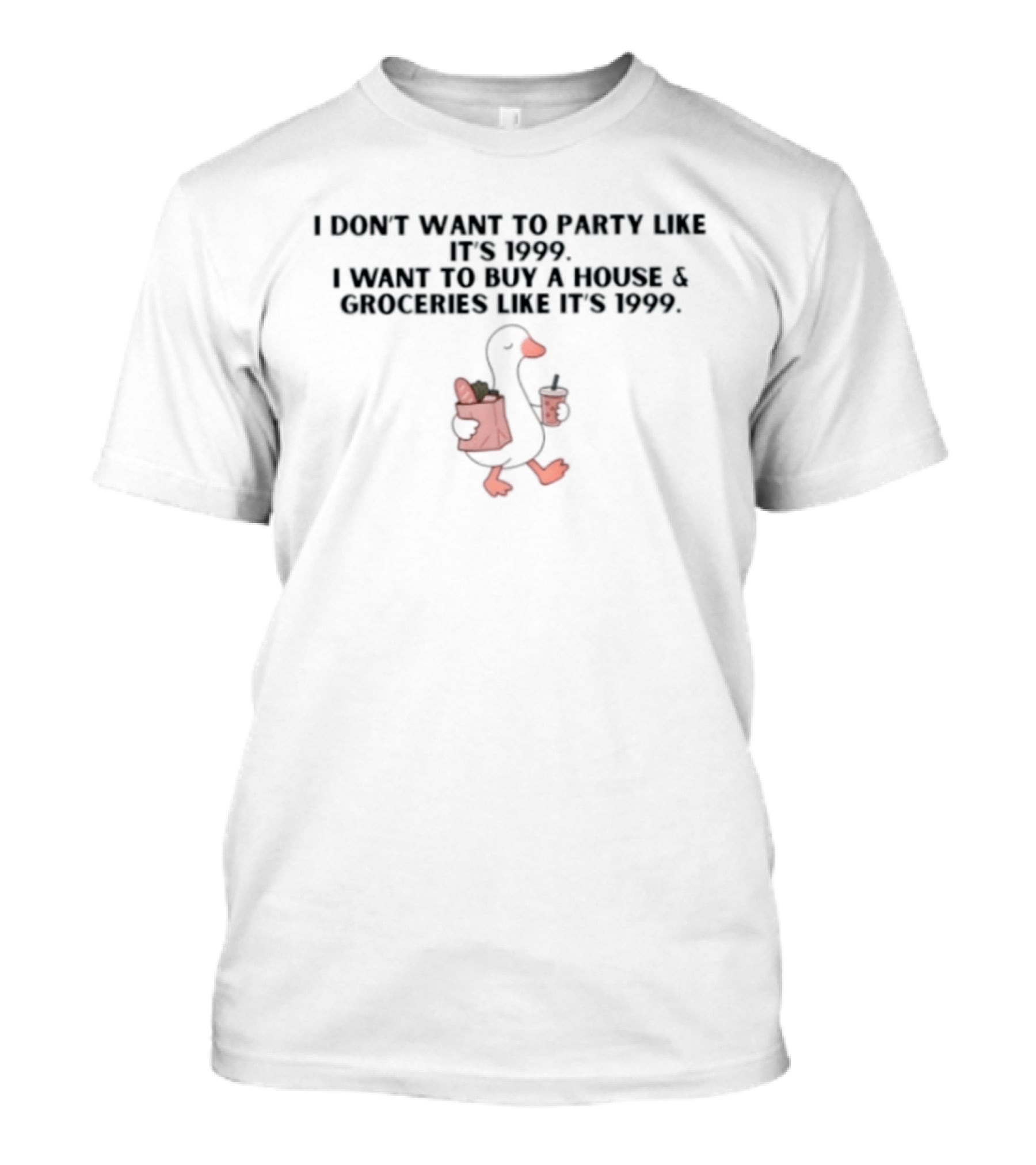 I Don't Want To Party Like It's 1999 I Want To Buy A House And Groceries Like It's 1999 T-Shirt