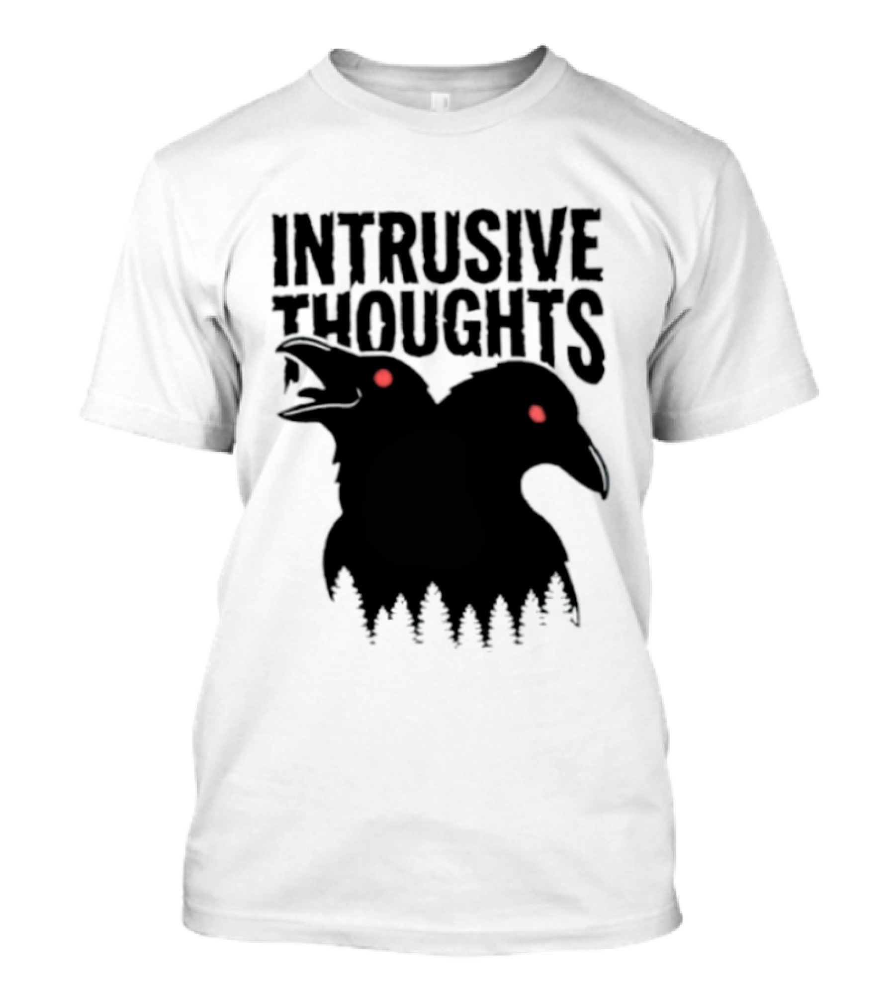 Intrusive Thoughts Raven Forest Mental Health Awareness T-Shirt