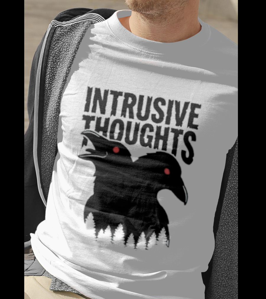 Intrusive Thoughts Raven Forest Mental Health Awareness T-Shirt