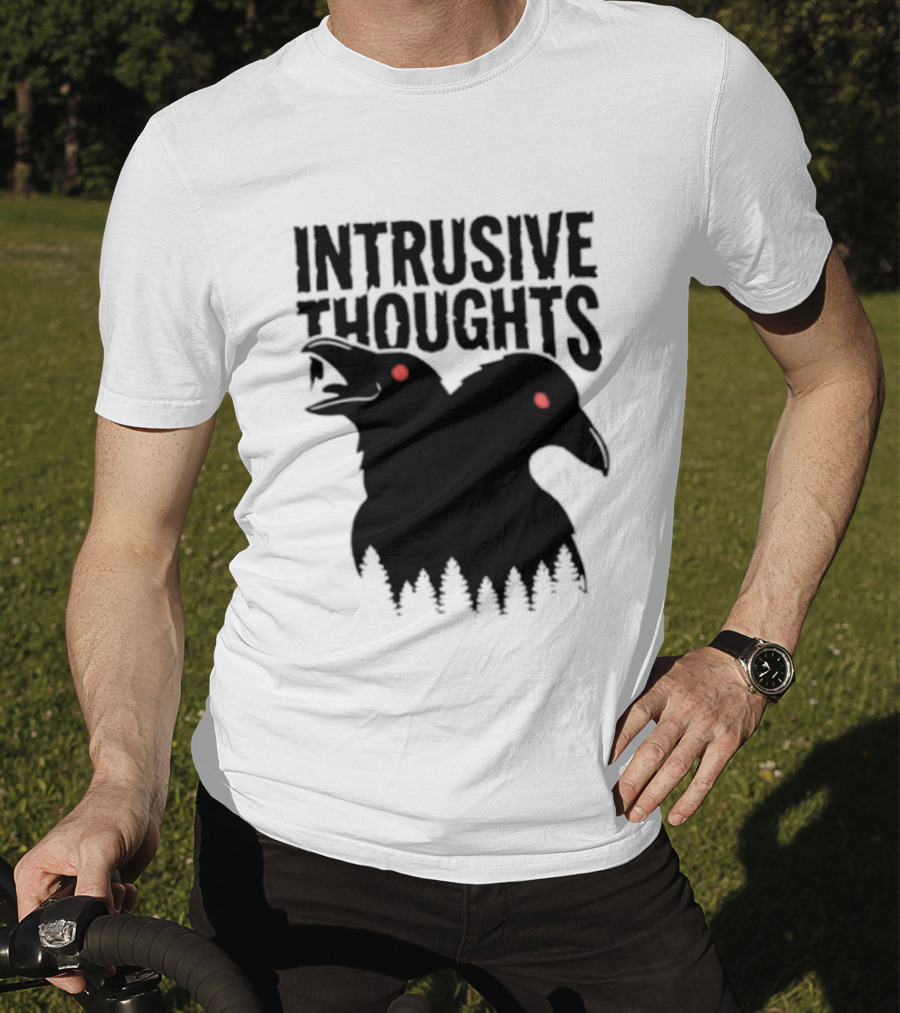 Intrusive Thoughts Raven Forest Mental Health Awareness T-Shirt