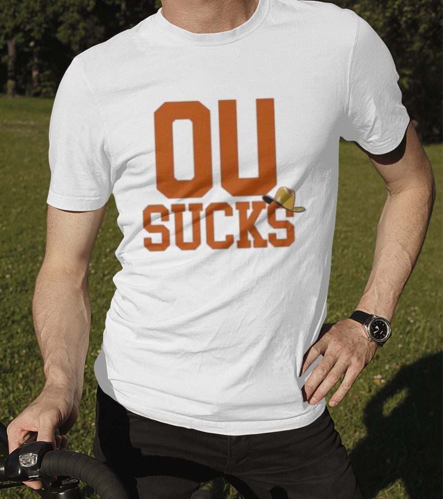 OU Sucks Cowboy Hat Orange Rivalry T-Shirt
