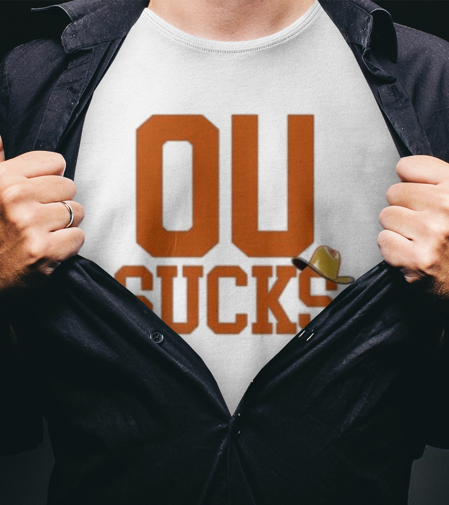 OU Sucks Cowboy Hat Orange Rivalry T-Shirt
