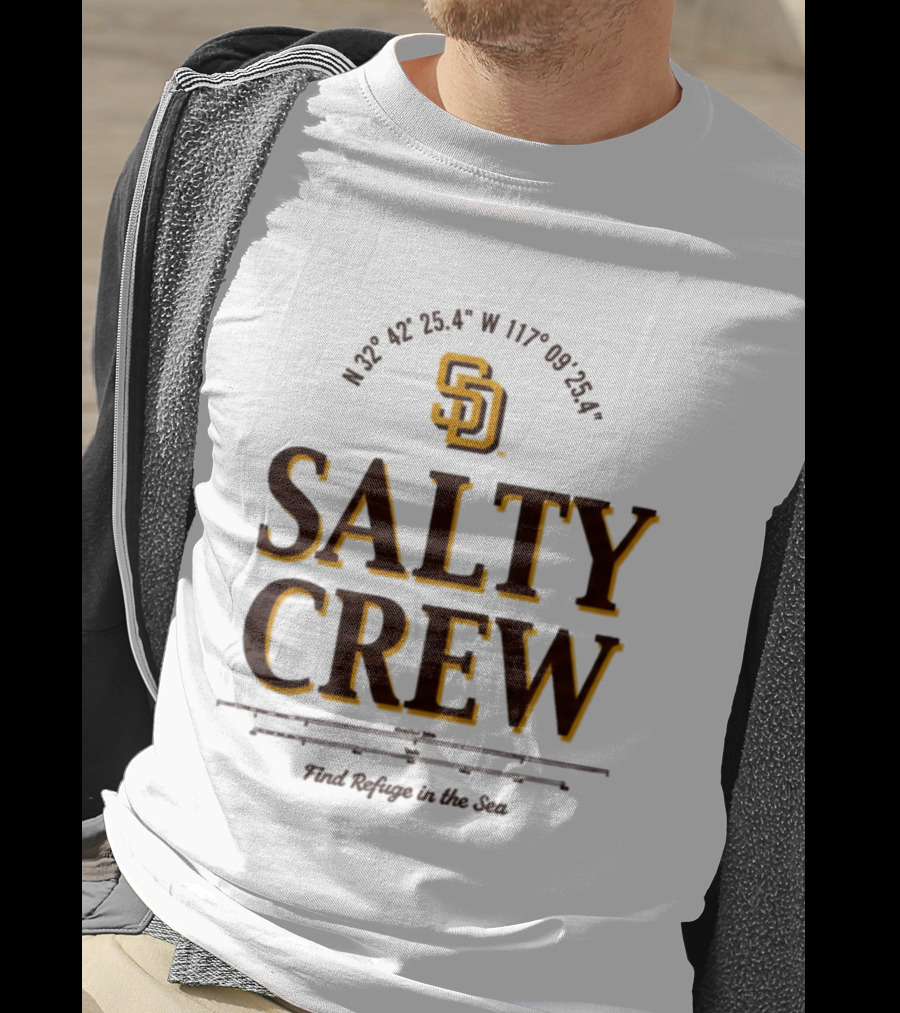 Padres Salty Crew Coordinates SD Find Refuge In The Sea T-Shirt