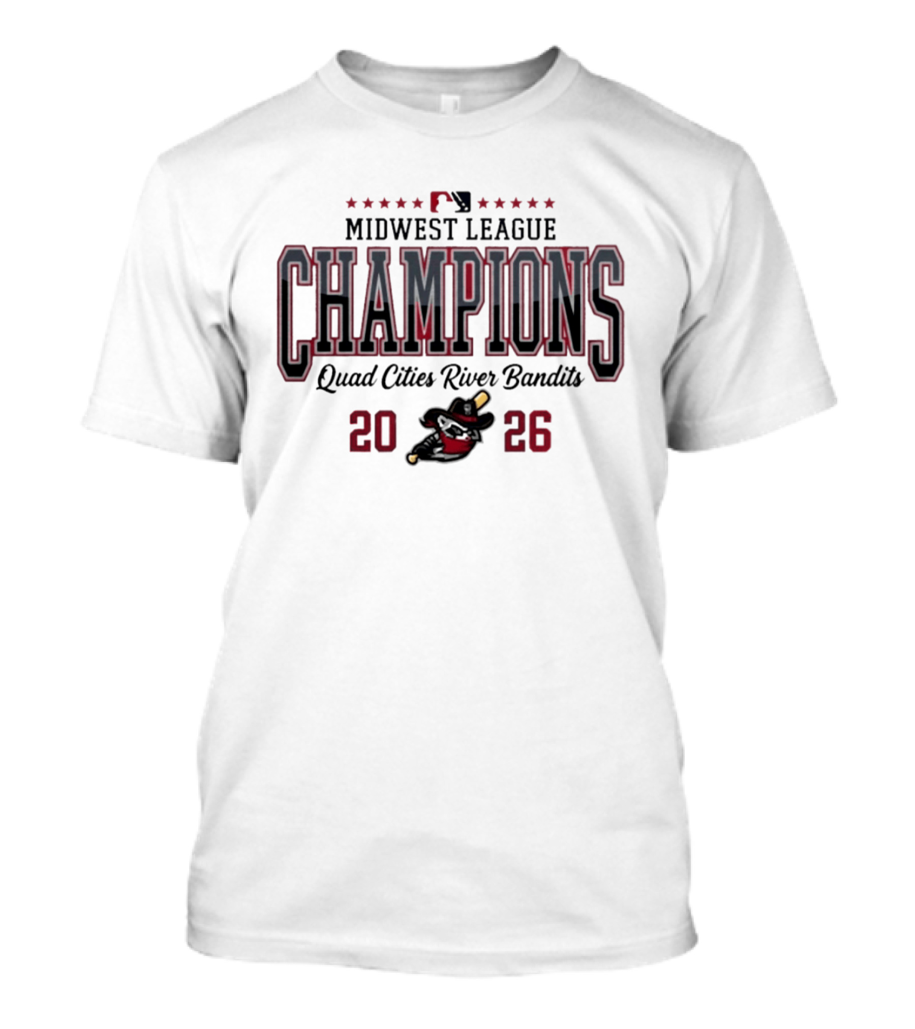 Midwest League Champions 2026 Quad Cities River Bandits T-Shirt