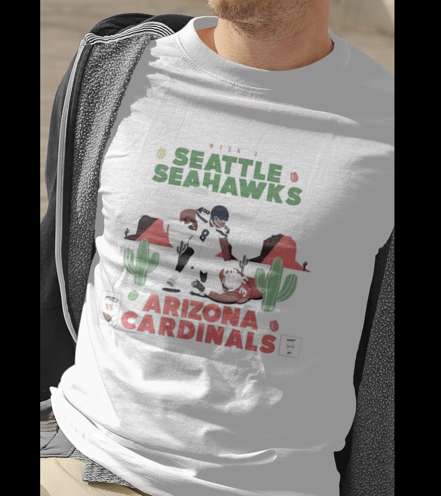 Seattle Seahawks Vs Arizona Cardinals Football Rivalry Desert Showdown T-Shirt